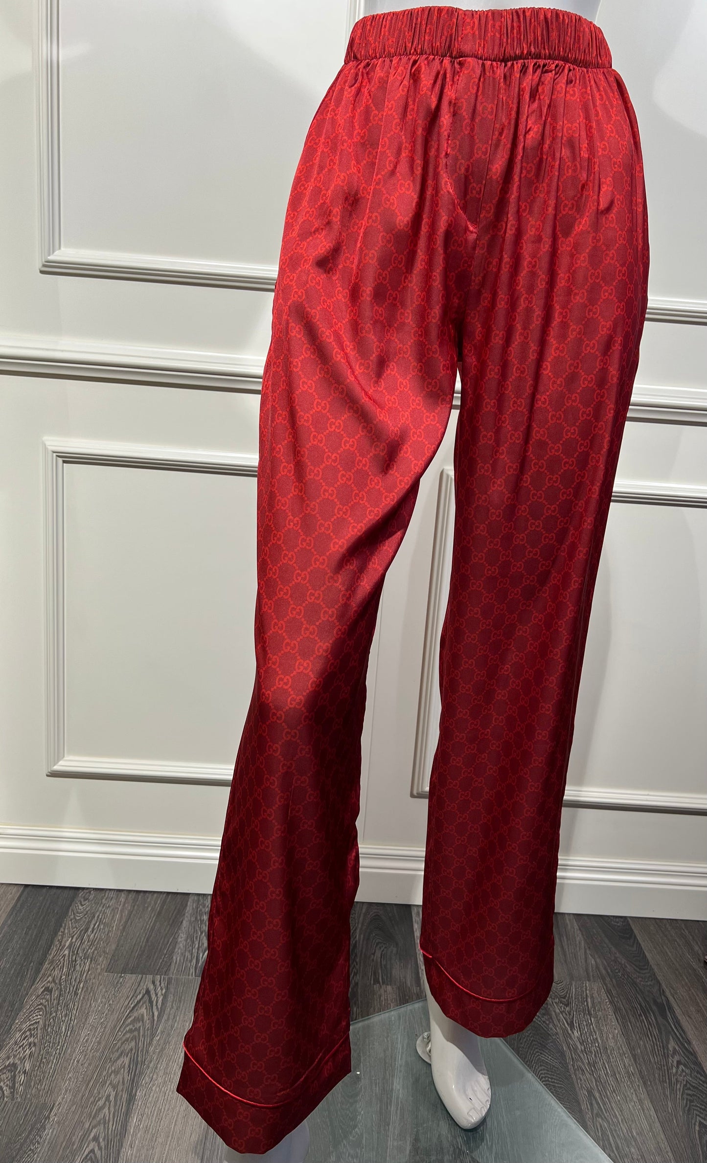 KIM RED SILK PIJAMA + ROBE