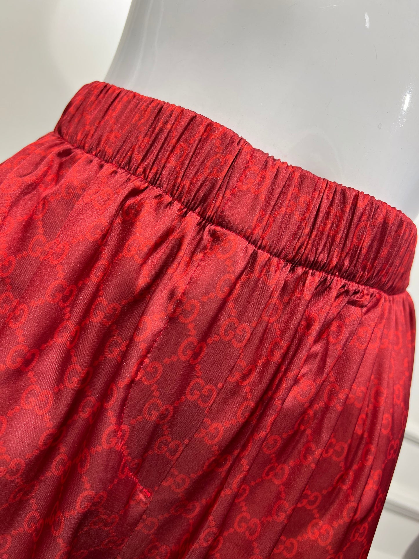 KIM RED SILK PIJAMA + ROBE